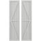 Ekena Millwork Americraft 4-Board Wood 2 Equal Panel Frmd Board-n-Batten Shutters w/Dbl Z-Bar, ARW102BF414X77STH, PR ARW102BF414X77STH - alternate 1